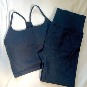 All in Motion Shimmer Navy Sports Tank and Leggings